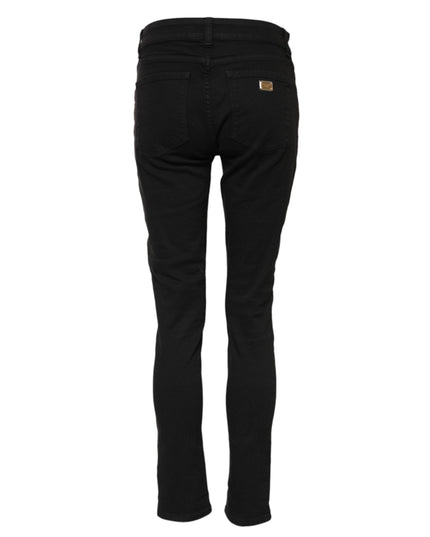 Dolce & Gabbana Black Cotton Skinny Mid Waist Denim Jeans