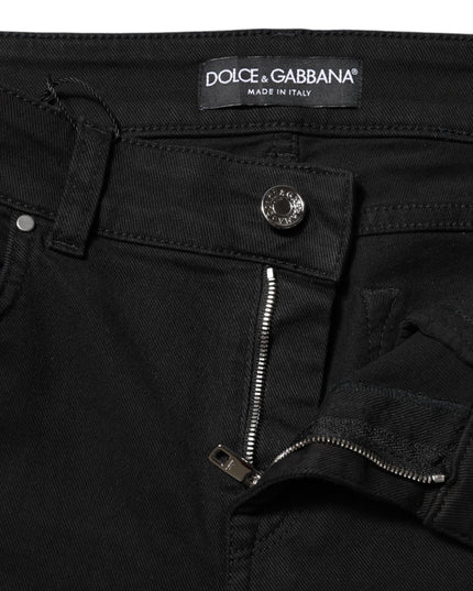 Dolce & Gabbana Black Cotton Skinny Mid Waist Denim Jeans