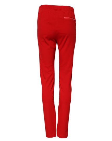 Dolce & Gabbana Red Mid Waist Slim Fit Pants