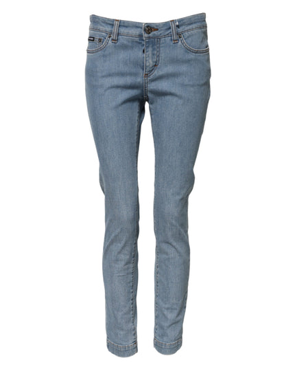 Dolce & Gabbana Blue Cotton PRETTY MidWaist Skinny Denim Jeans