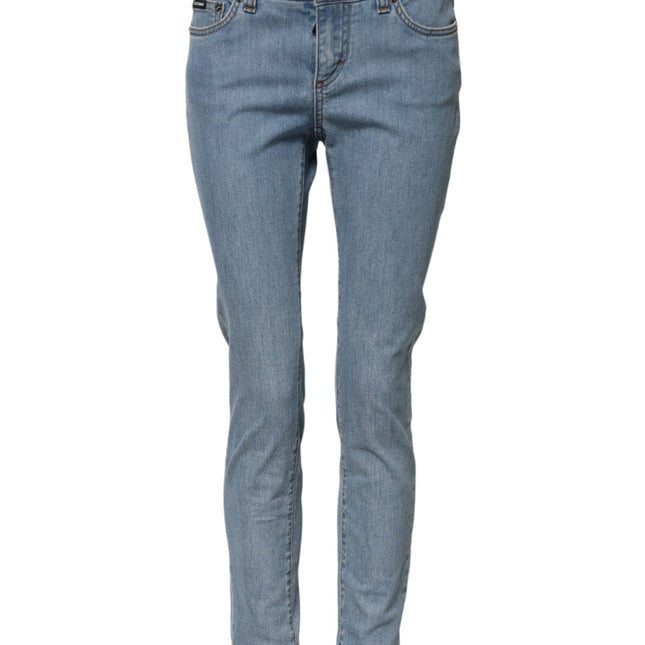 Dolce & Gabbana Blue Cotton PRETTY MidWaist Skinny Denim Jeans