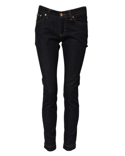 Dolce & Gabbana Blue Cotton PRETTY LowWaist Skinny Denim Jeans