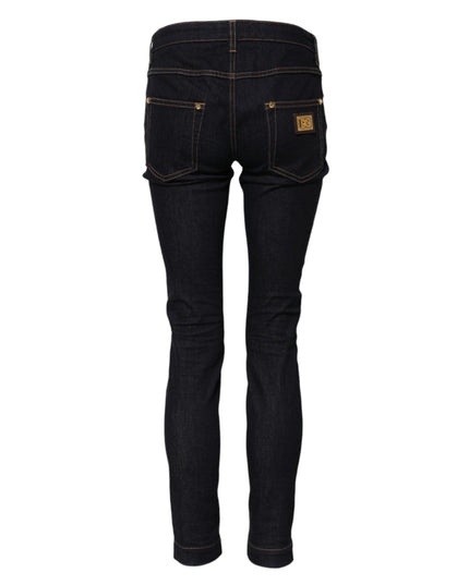Dolce & Gabbana Blue Cotton PRETTY LowWaist Skinny Denim Jeans