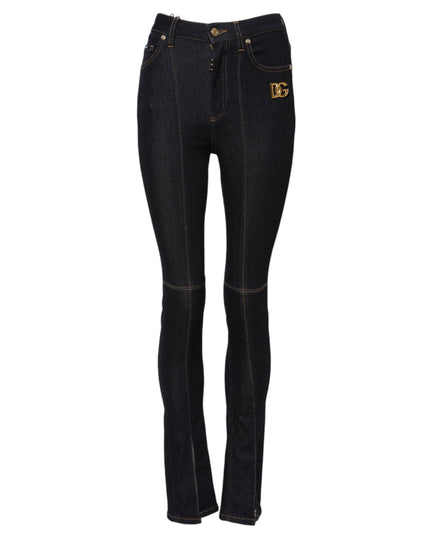 Dolce & Gabbana Blue Cotton High Waist Skinny Denim Jeans