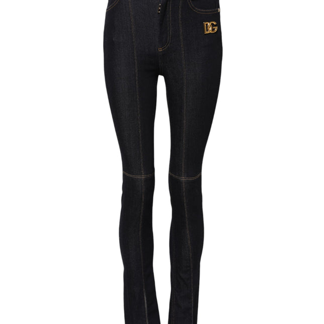 Dolce & Gabbana Blue Cotton High Waist Skinny Denim Jeans
