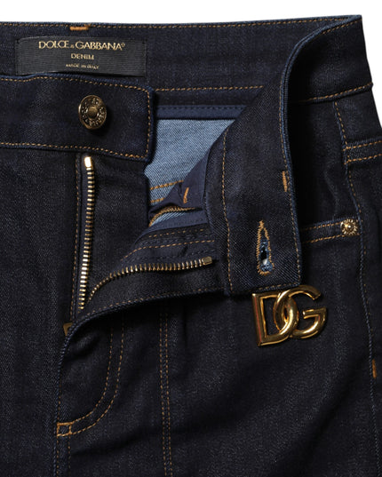 Dolce & Gabbana Blue Cotton High Waist Skinny Denim Jeans