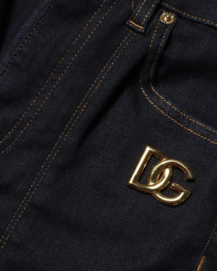 Dolce & Gabbana Blue Cotton High Waist Skinny Denim Jeans