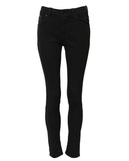 Dolce & Gabbana Black Cotton Skinny Mid Waist Denim Jeans