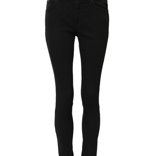 Dolce & Gabbana Black Cotton Skinny Mid Waist Denim Jeans