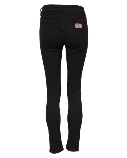 Dolce & Gabbana Black Cotton Skinny Mid Waist Denim Jeans