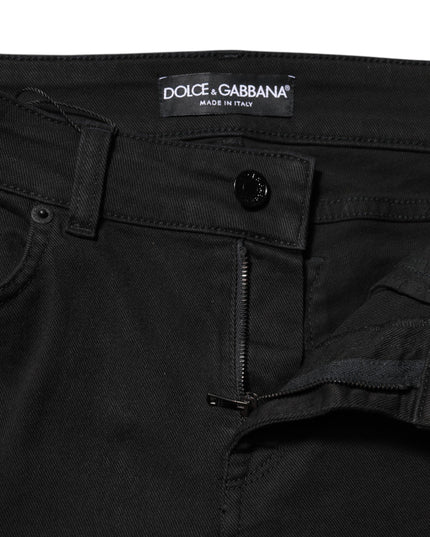 Dolce & Gabbana Black Cotton Skinny Mid Waist Denim Jeans