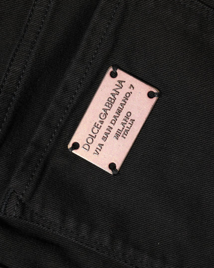 Dolce & Gabbana Black Cotton Skinny Mid Waist Denim Jeans
