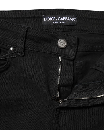 Dolce & Gabbana Black Cotton Skinny Mid Waist Denim Jeans