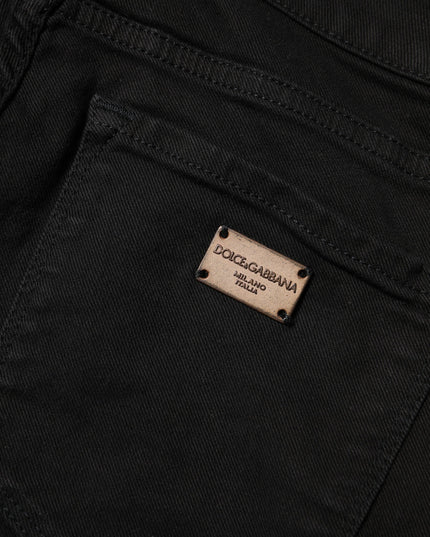 Dolce & Gabbana Black Cotton Skinny Mid Waist Denim Jeans