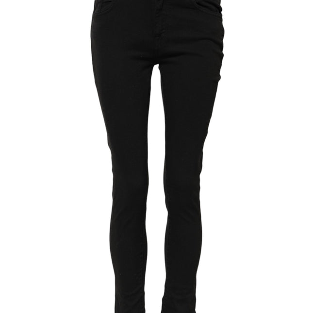 Dolce & Gabbana Black Cotton Skinny Mid Waist Denim Jeans