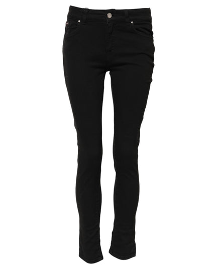 Dolce & Gabbana Black Cotton Skinny Mid Waist Denim Jeans