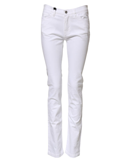Dolce & Gabbana White GRACE Mid Waisted Skinny Denim Jeans