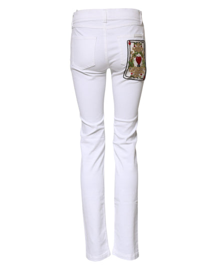 Dolce & Gabbana White GRACE Mid Waisted Skinny Denim Jeans