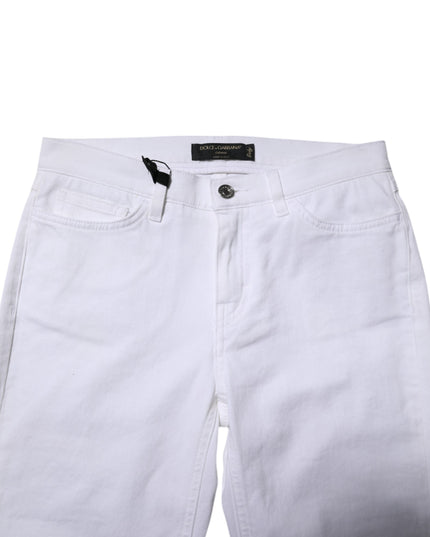 Dolce & Gabbana White GRACE Mid Waisted Skinny Denim Jeans