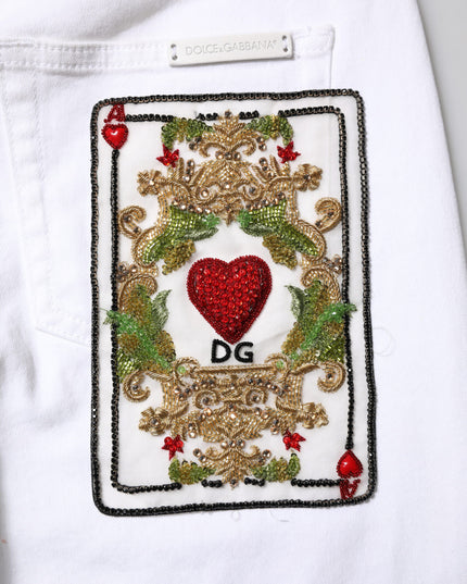 Dolce & Gabbana White GRACE Mid Waisted Skinny Denim Jeans