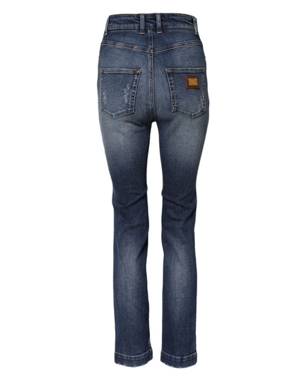 Dolce & Gabbana Blue Rhinestone Embellished Denim Jeans