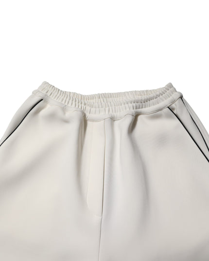Dolce & Gabbana White Viscose Wide Leg Pull On Pants