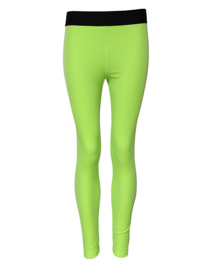 Dolce & Gabbana Green Nylon Slim Fit Leggings Pants