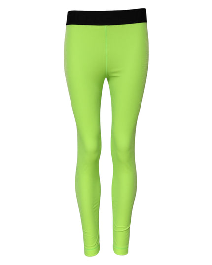 Dolce & Gabbana Green Nylon Slim Fit Leggings Pants