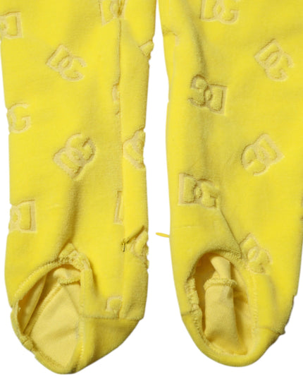 Dolce & Gabbana Yellow Logo Slim Fit Leggings Pants