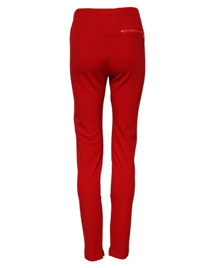 Dolce & Gabbana Red Mid Waist Slim Fit Pants