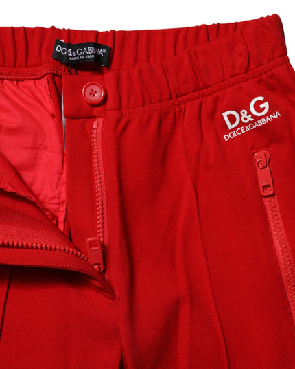 Dolce & Gabbana Red Mid Waist Slim Fit Pants