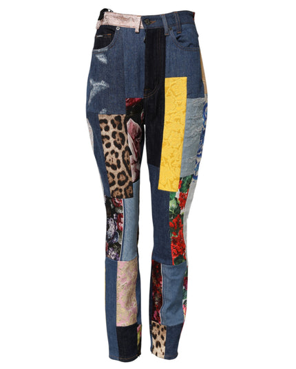 Dolce & Gabbana Multicolor Patchwork Skinny Denim Jeans