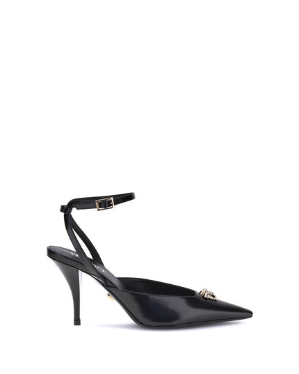 Versace Black Calf Leather Bos Taurus Pumps