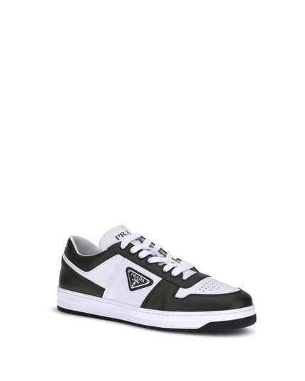 Prada Black Calf Leather Bos Taurus Low Top Sneakers