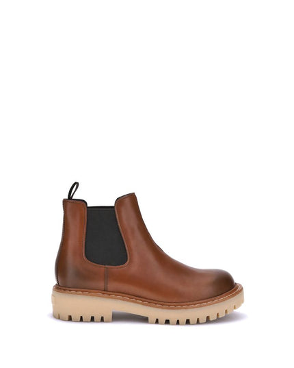 Prada Brown Rubber Chelsea Boots