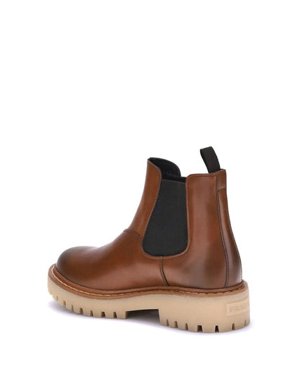Prada Brown Rubber Chelsea Boots