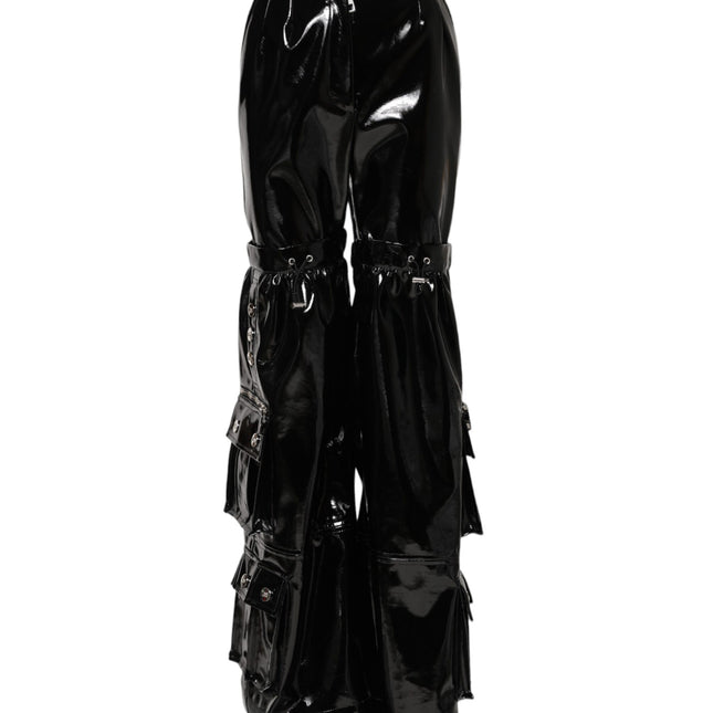 Dolce & Gabbana Black High Waist Cargo Bootcut Pants