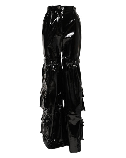Dolce & Gabbana Black High Waist Cargo Bootcut Pants