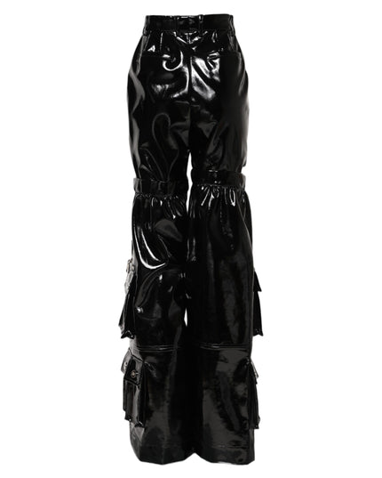 Dolce & Gabbana Black High Waist Cargo Bootcut Pants