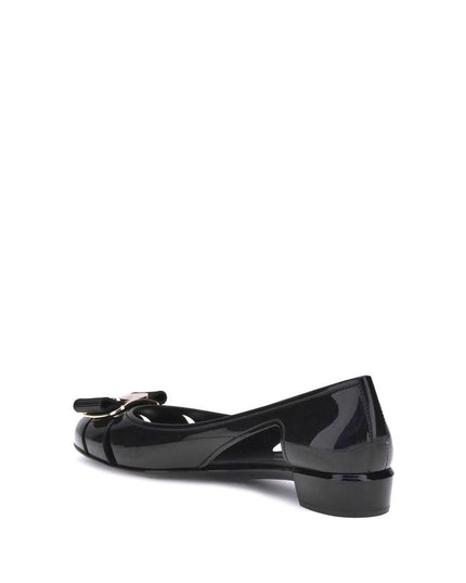 Ferragamo Black Rubber Ballet Flats