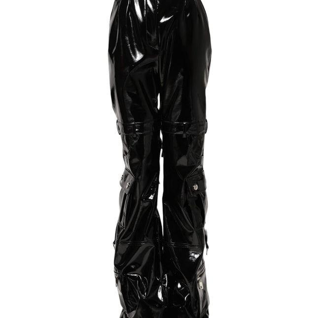 Dolce & Gabbana Black High Waist Cargo Bootcut Pants