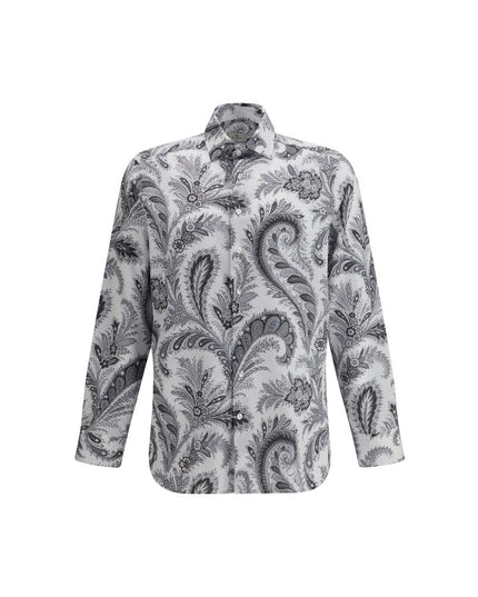 Etro Gray Cotton Pattern Shirt