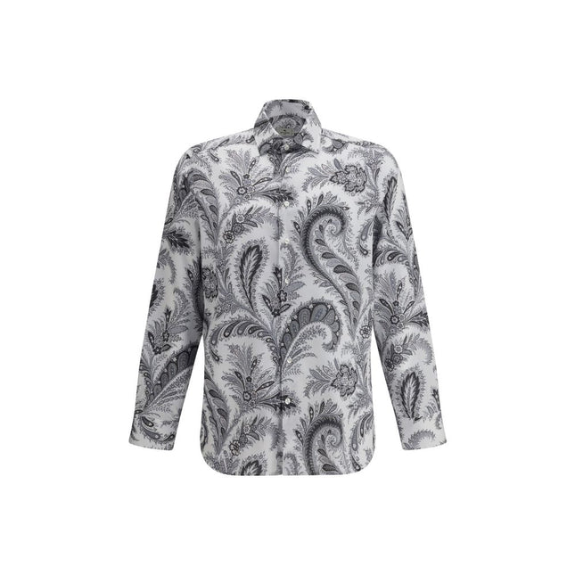 Etro Gray Cotton Pattern Shirt