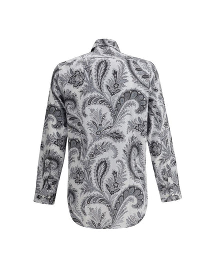 Etro Gray Cotton Pattern Shirt