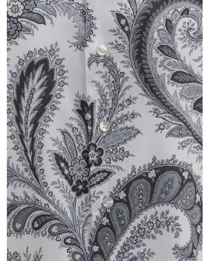 Etro Gray Cotton Pattern Shirt