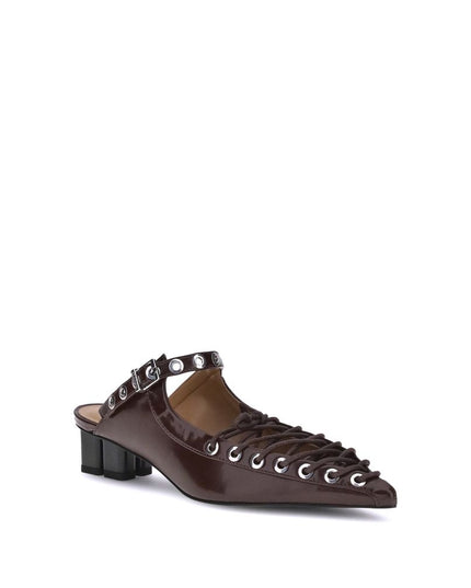 Ganni Brown Polyethylene Mules