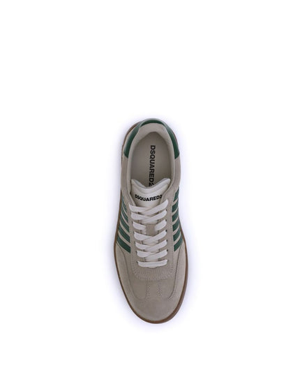 Dsquared² Green Calf Leather Bos Taurus Low Top Sneakers