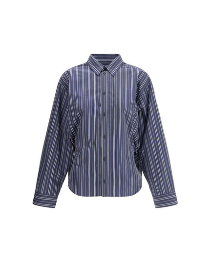 Balenciaga Blue Cotton Pattern Shirt