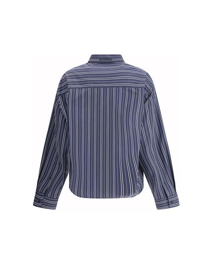 Balenciaga Blue Cotton Pattern Shirt