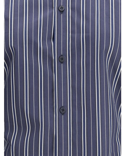 Balenciaga Blue Cotton Pattern Shirt